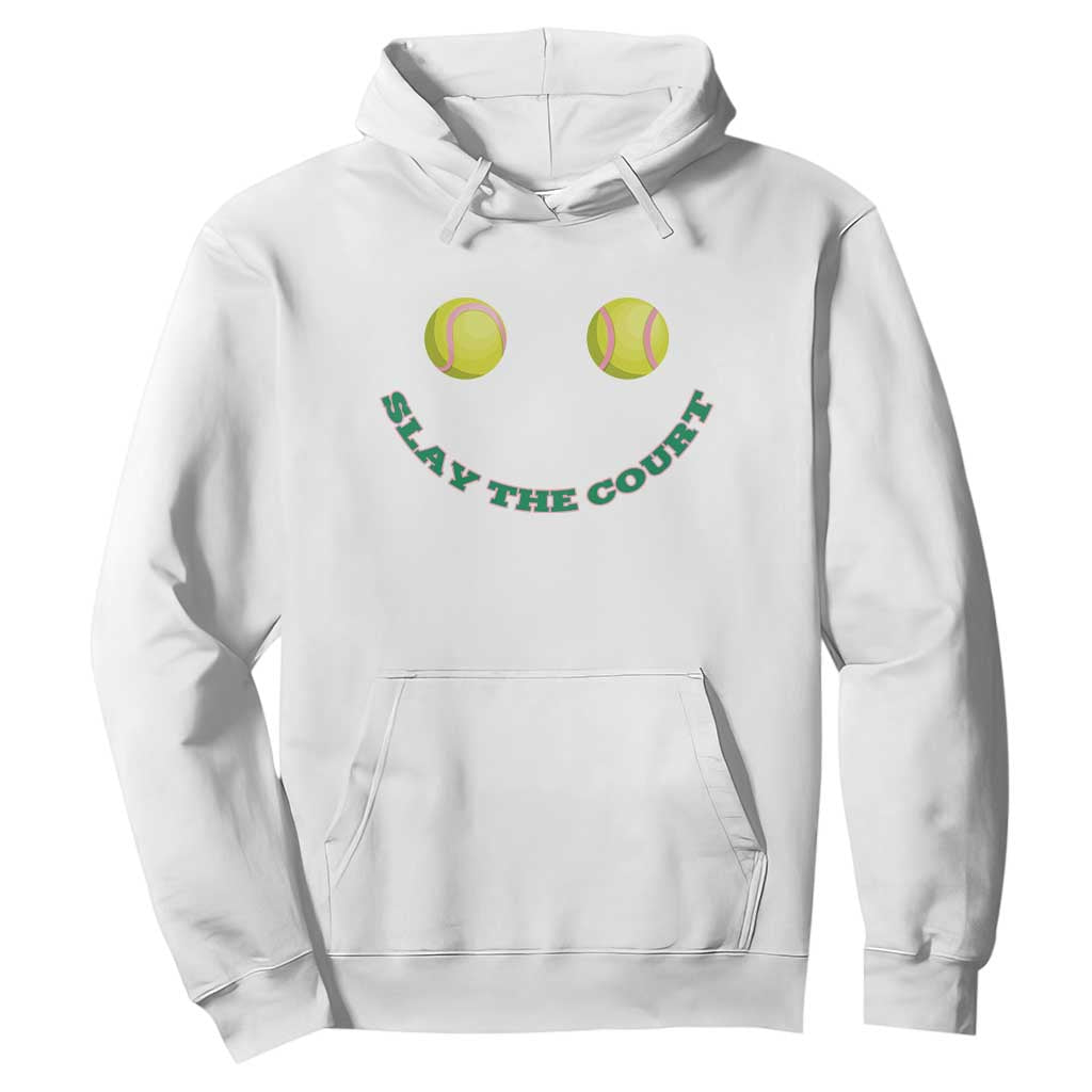 Slay The Court Tennis Girl Hoodie Funny Tennis Player Gift TS12 White Print Your Wear