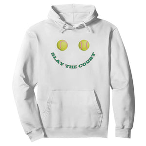 Slay The Court Tennis Girl Hoodie Funny Tennis Player Gift TS12 White Print Your Wear
