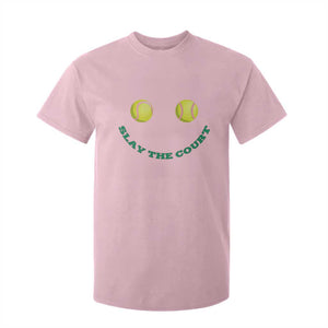 Slay The Court Tennis Girl T Shirt For Kid Funny Tennis Player Gift TS12 Light Pink Print Your Wear