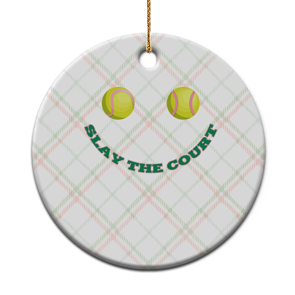 Slay The Court Tennis Girl Ceramic Ornament Funny Tennis Player Gift TS12 1pc Christmas Plaid Print Your Wear