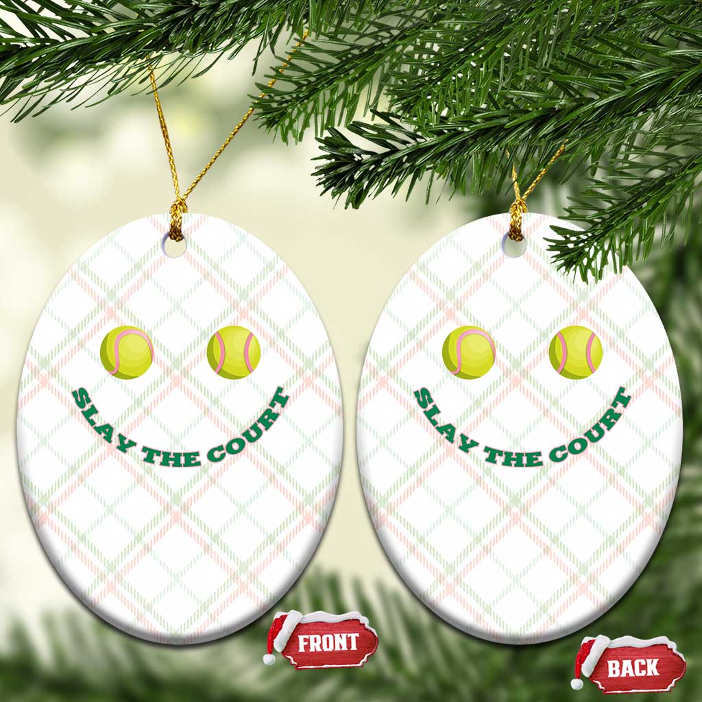 Slay The Court Tennis Girl Ceramic Ornament Funny Tennis Player Gift TS12 Print Your Wear