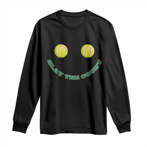 Slay The Court Tennis Girl Long Sleeve Shirt Funny Tennis Player Gift TS12 Black Print Your Wear