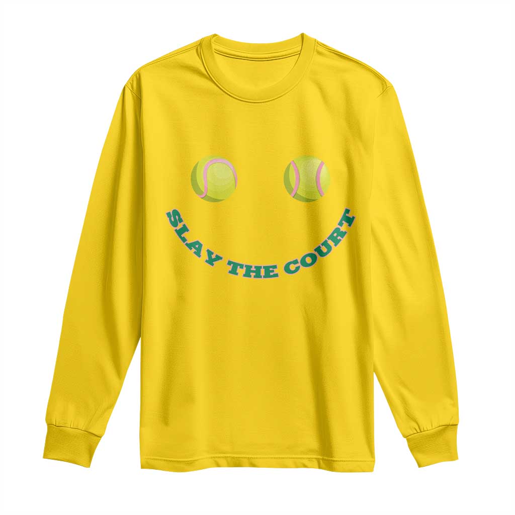 Slay The Court Tennis Girl Long Sleeve Shirt Funny Tennis Player Gift TS12 Daisy Print Your Wear