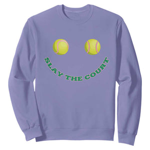 Slay The Court Tennis Girl Sweatshirt Funny Tennis Player Gift TS12 Violet Print Your Wear