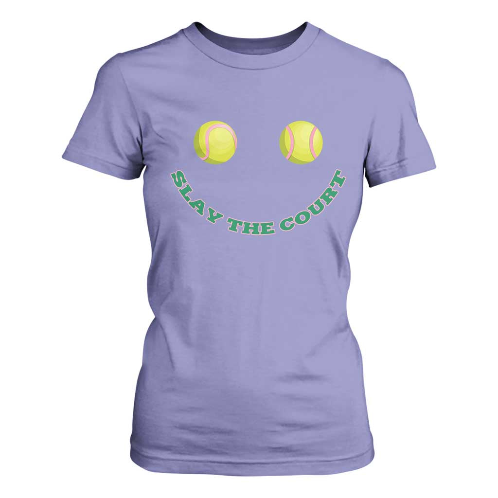 Slay The Court Tennis Girl T Shirt For Women Funny Tennis Player Gift TS12 Violet Print Your Wear
