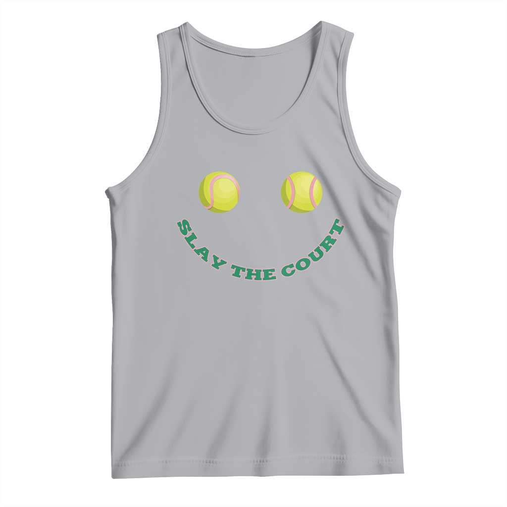 Slay The Court Tennis Girl Tank Top Funny Tennis Player Gift TS12 Athletic Heather Print Your Wear