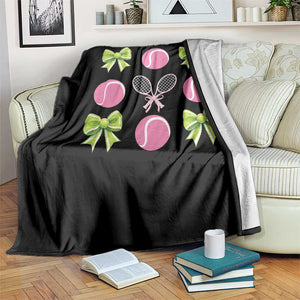 Pink Bow Coquette Tennis Lover Throw Blanket Funny Tennis Girl Gift TS12 Print Your Wear