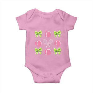 Pink Bow Coquette Tennis Lover Baby Onesie Funny Tennis Girl Gift TS12 Light Pink Print Your Wear