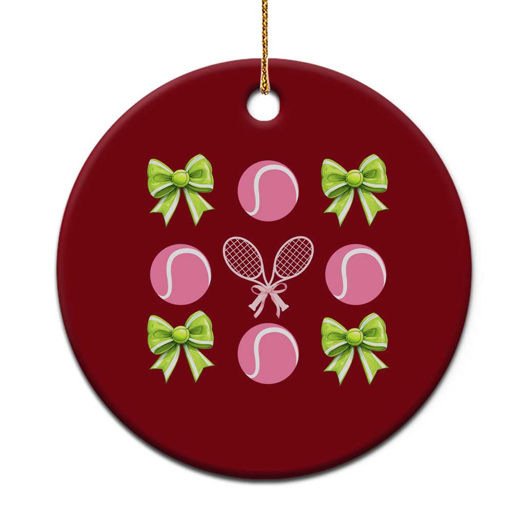 Pink Bow Coquette Tennis Lover Ceramic Ornament Funny Tennis Girl Gift TS12 1pc Red Print Your Wear
