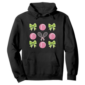 Pink Bow Coquette Tennis Lover Hoodie Funny Tennis Girl Gift TS12 Black Print Your Wear