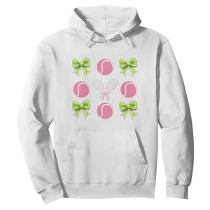 Pink Bow Coquette Tennis Lover Hoodie Funny Tennis Girl Gift TS12 White Print Your Wear