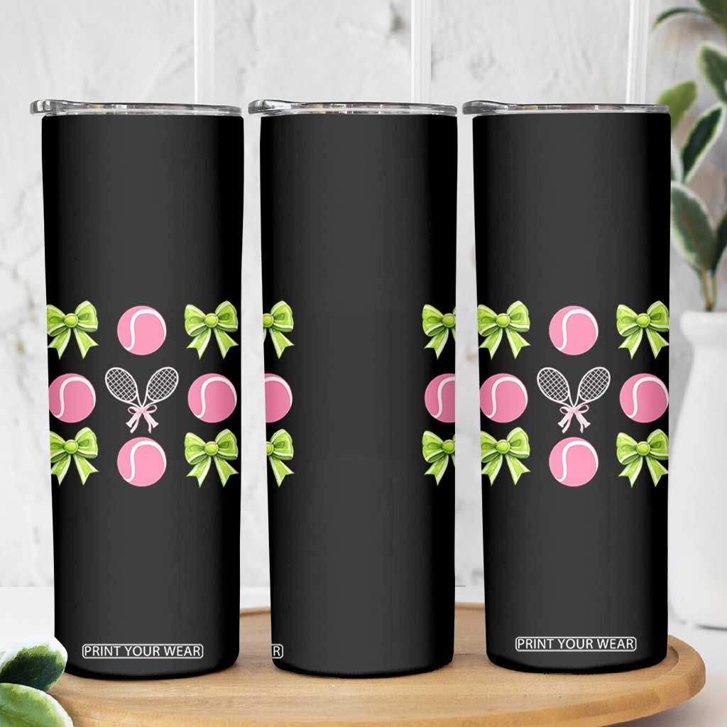 Pink Bow Coquette Tennis Lover Skinny Tumbler Funny Tennis Girl Gift TS12 Print Your Wear