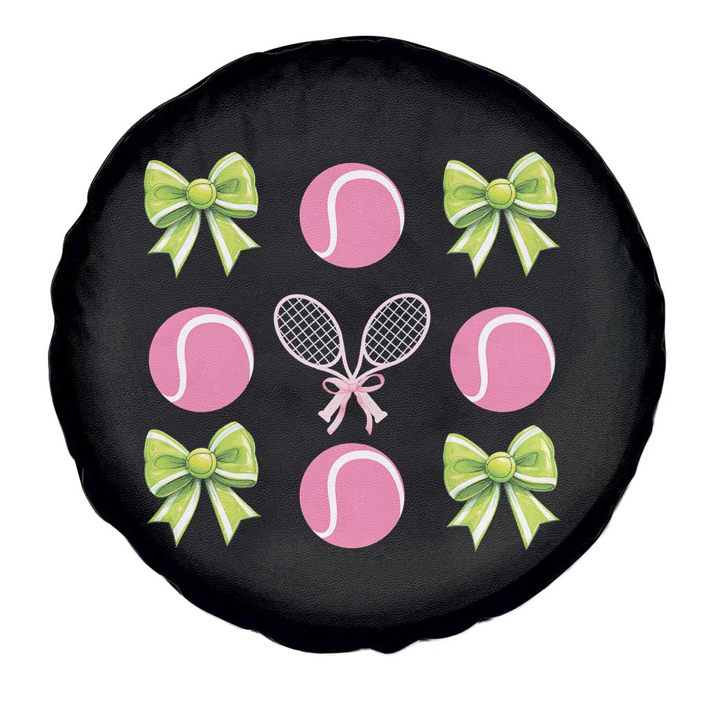 Pink Bow Coquette Tennis Lover Spare Tire Cover Funny Tennis Girl Gift TS12 Print Your Wear