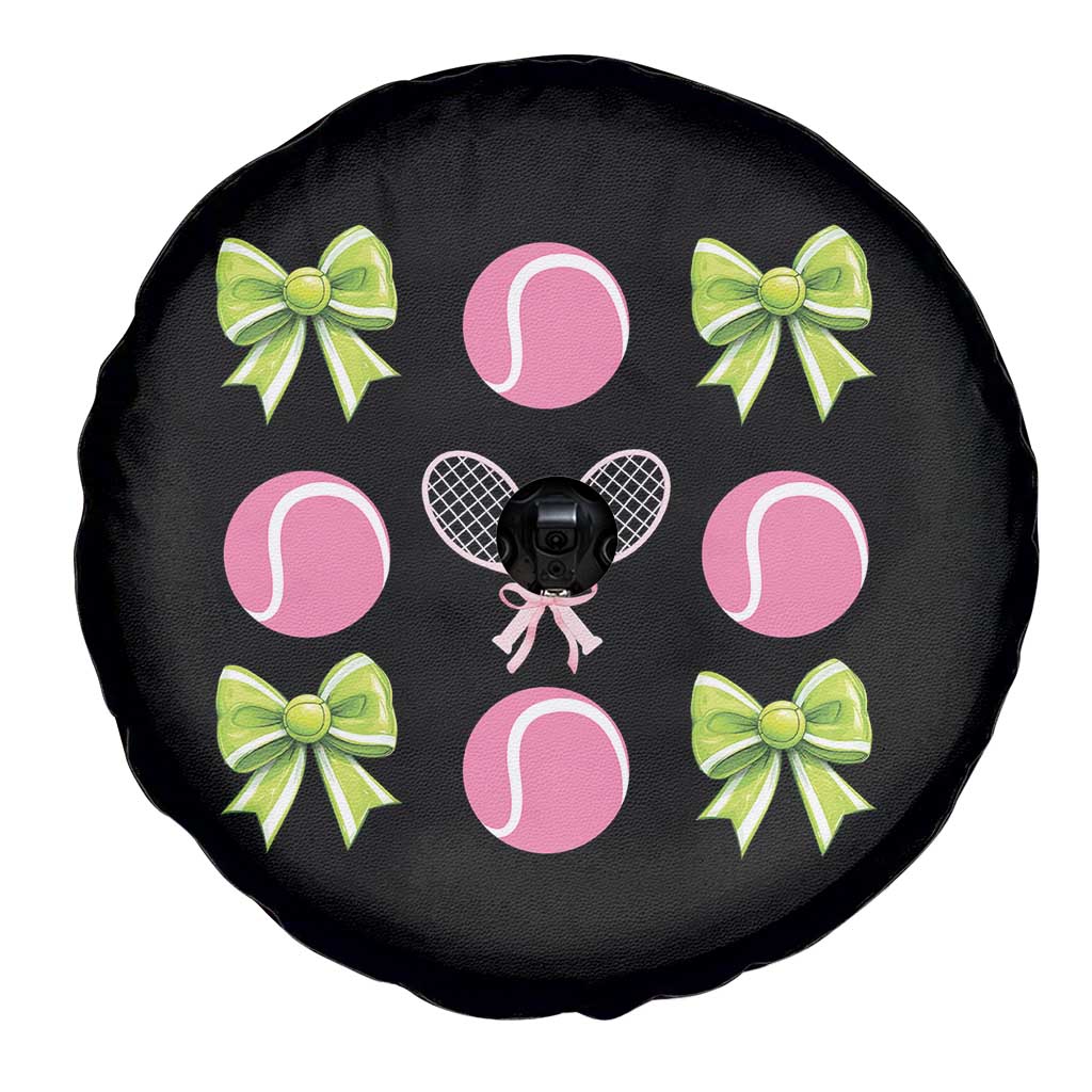 Pink Bow Coquette Tennis Lover Spare Tire Cover Funny Tennis Girl Gift TS12 Print Your Wear