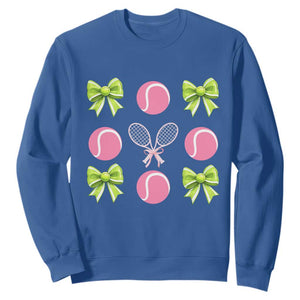 Pink Bow Coquette Tennis Lover Sweatshirt Funny Tennis Girl Gift TS12 Royal Blue Print Your Wear