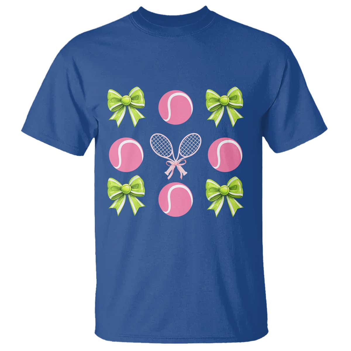 Pink Bow Coquette Tennis Lover T Shirt Funny Tennis Girl Gift TS12 Royal Blue Print Your Wear
