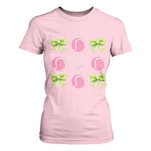 Pink Bow Coquette Tennis Lover T Shirt For Women Funny Tennis Girl Gift TS12 Light Pink Print Your Wear