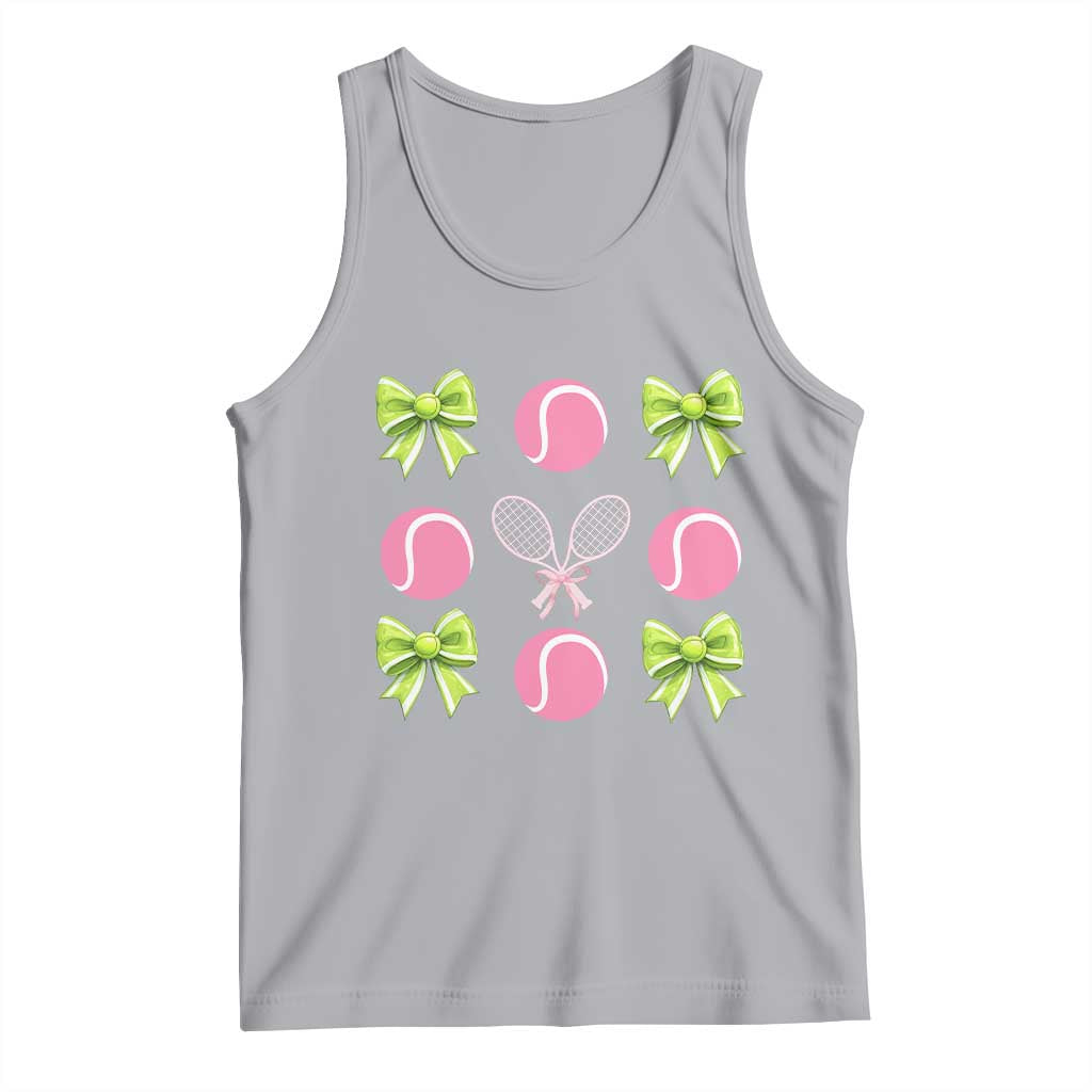 Pink Bow Coquette Tennis Lover Tank Top Funny Tennis Girl Gift TS12 Athletic Heather Print Your Wear