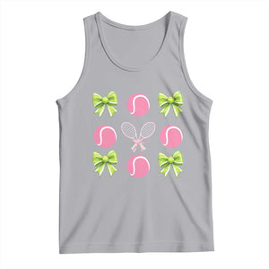 Pink Bow Coquette Tennis Lover Tank Top Funny Tennis Girl Gift TS12 Athletic Heather Print Your Wear