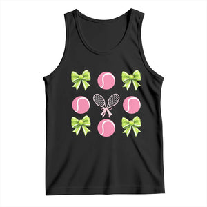 Pink Bow Coquette Tennis Lover Tank Top Funny Tennis Girl Gift TS12 Black Print Your Wear