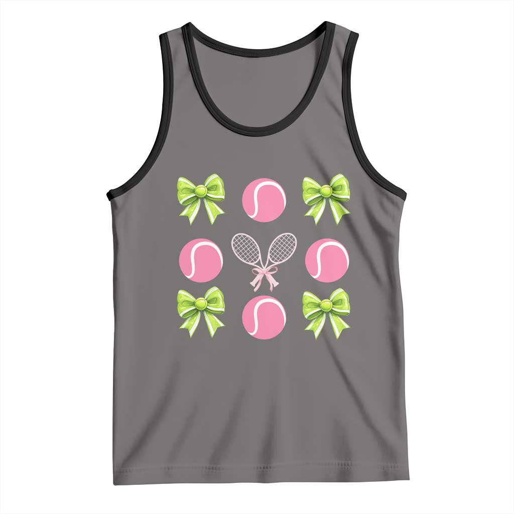 Pink Bow Coquette Tennis Lover Tank Top Funny Tennis Girl Gift TS12 Deep Heather Black Print Your Wear