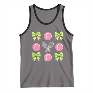 Pink Bow Coquette Tennis Lover Tank Top Funny Tennis Girl Gift TS12 Deep Heather Black Print Your Wear