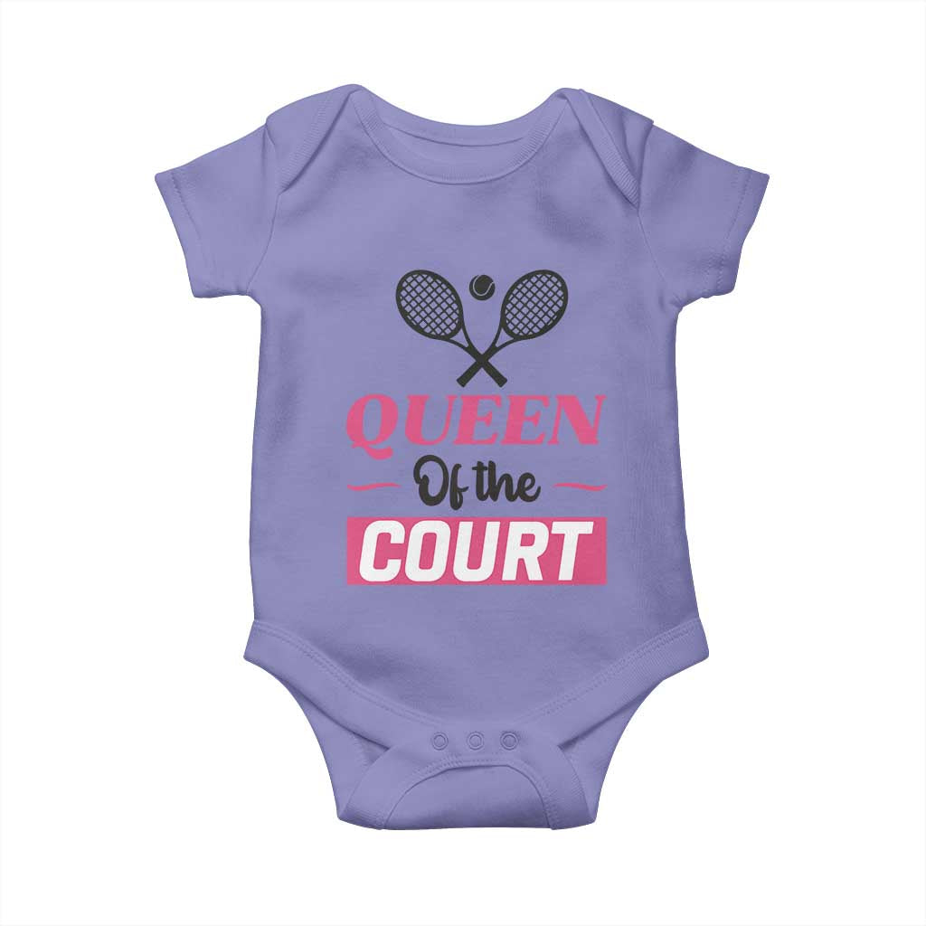 Queen Of The Court Baby Onesie Funny Tennis Girl Gift TS12 Violet Print Your Wear