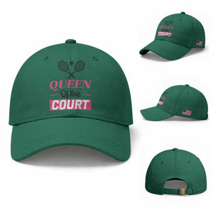 Queen Of The Court Baseball Cap Funny Tennis Girl Gift TS12 Baseball Cap Universal Fit Irish Green Print Your Wear