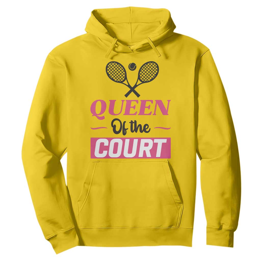 Queen Of The Court Hoodie Funny Tennis Girl Gift TS12 Daisy Print Your Wear