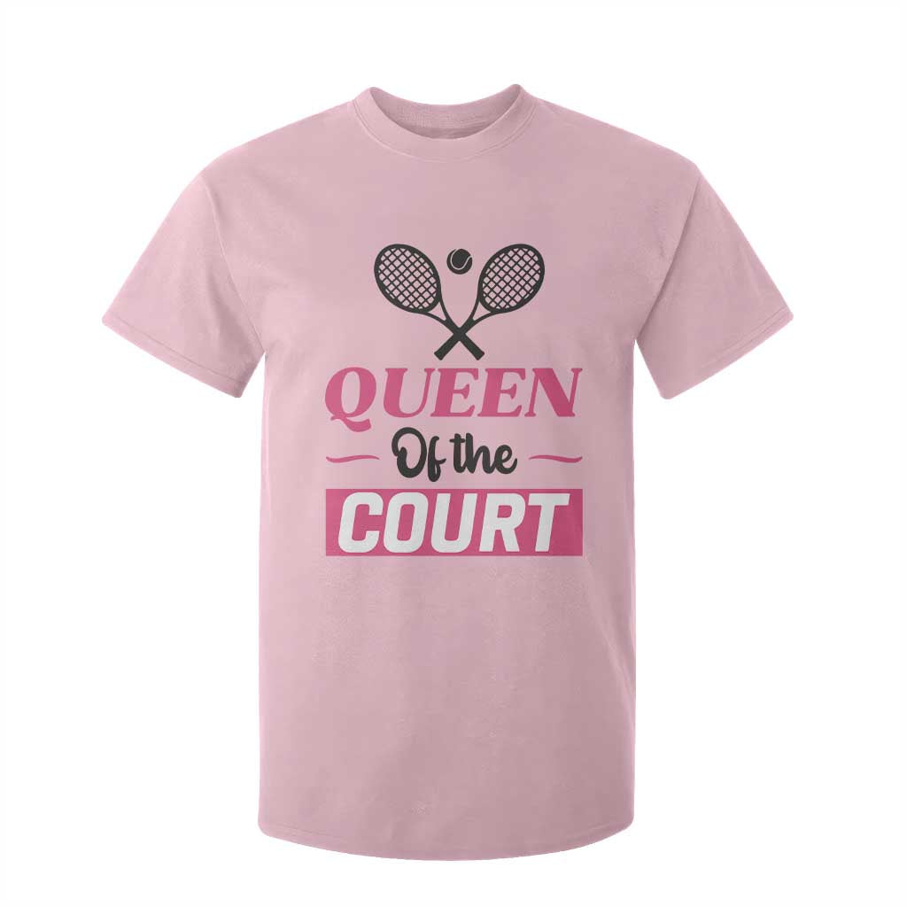 Queen Of The Court T Shirt For Kid Funny Tennis Girl Gift TS12 Light Pink Print Your Wear