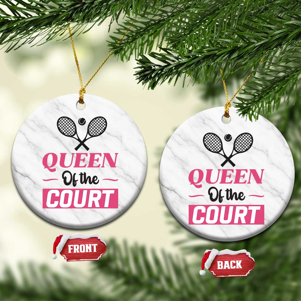 Queen Of The Court Ceramic Ornament Funny Tennis Girl Gift TS12 1pc White Marble Print Your Wear