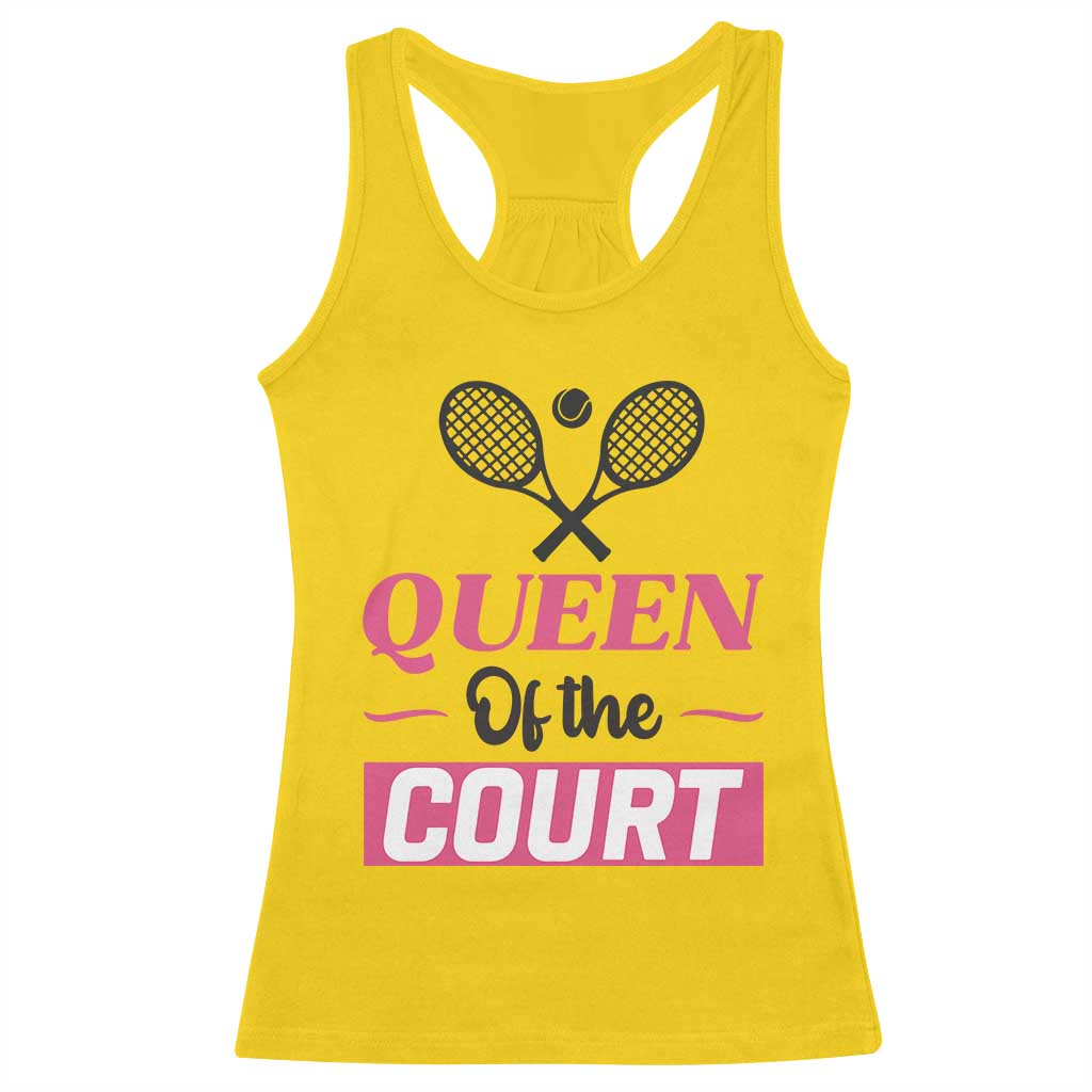 Queen Of The Court Racerback Tank Top Funny Tennis Girl Gift TS12 Daisy Print Your Wear