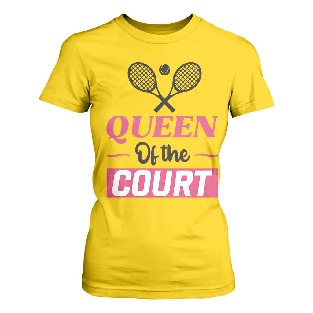 Queen Of The Court T Shirt For Women Funny Tennis Girl Gift TS12 Daisy Print Your Wear