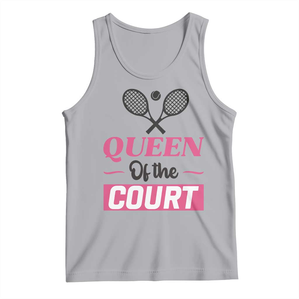 Queen Of The Court Tank Top Funny Tennis Girl Gift TS12 Athletic Heather Print Your Wear