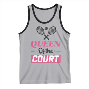 Queen Of The Court Tank Top Funny Tennis Girl Gift TS12 Athletic Heather Black Print Your Wear