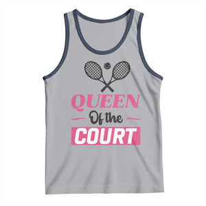 Queen Of The Court Tank Top Funny Tennis Girl Gift TS12 Athletic Heather Navy Print Your Wear