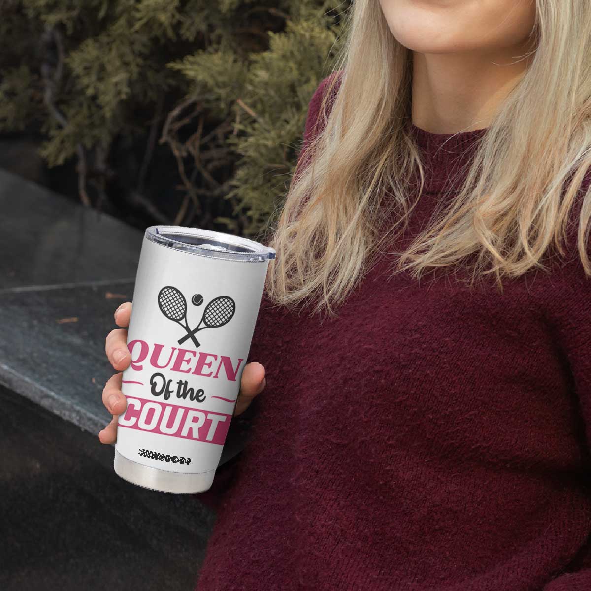 Queen Of The Court Tumbler Cup Funny Tennis Girl Gift TS12 Print Your Wear