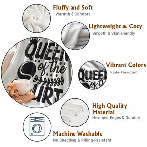Funny Tennis Lover Gift Throw Blanket Queen Of The Court TS12 Print Your Wear