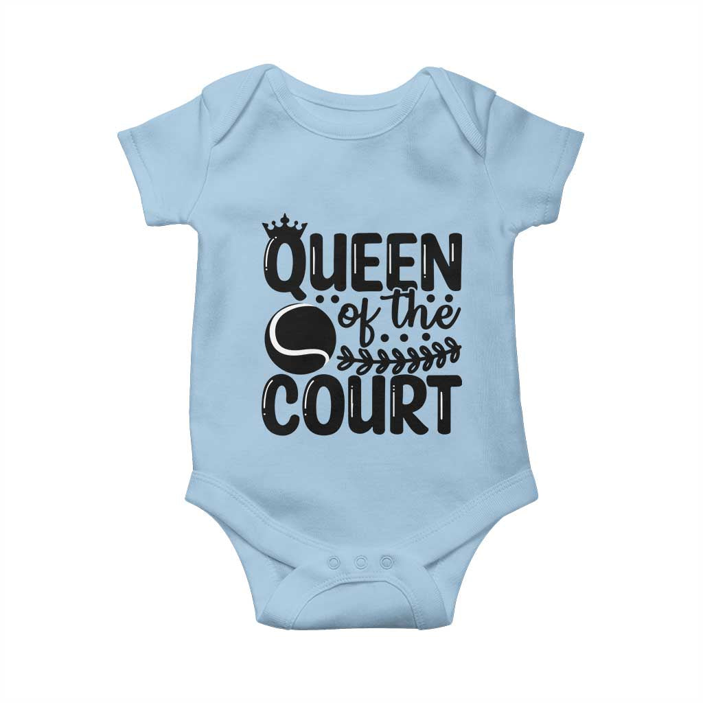 Funny Tennis Lover Gift Baby Onesie Queen Of The Court TS12 Light Blue Print Your Wear