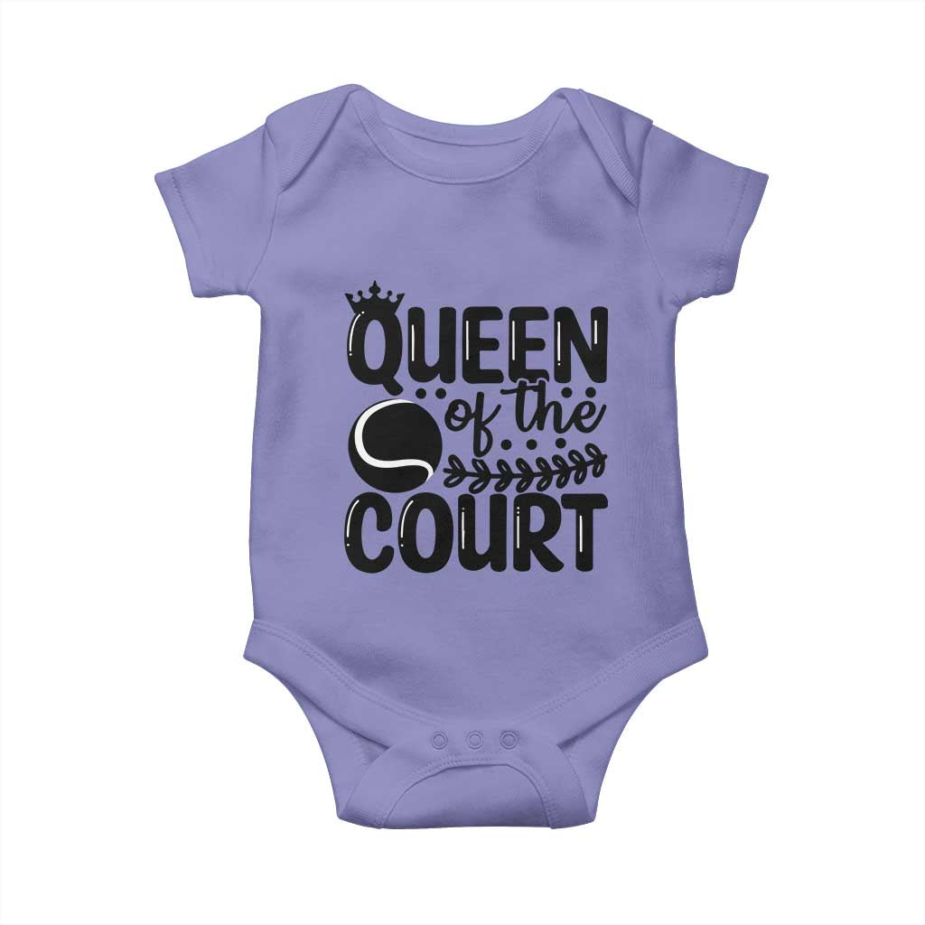 Funny Tennis Lover Gift Baby Onesie Queen Of The Court TS12 Violet Print Your Wear