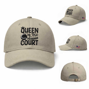 Funny Tennis Lover Gift Baseball Cap Queen Of The Court TS12 Baseball Cap Universal Fit Beige Print Your Wear