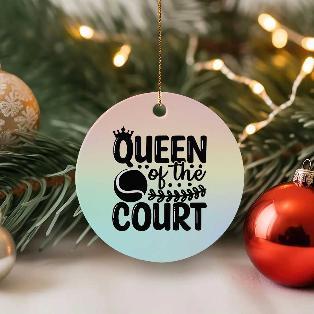 Funny Tennis Lover Gift Ceramic Ornament Queen Of The Court TS12 1pc Pastel Print Your Wear
