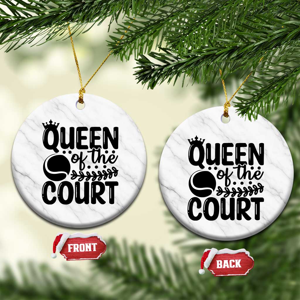Funny Tennis Lover Gift Ceramic Ornament Queen Of The Court TS12 1pc White Marble Print Your Wear