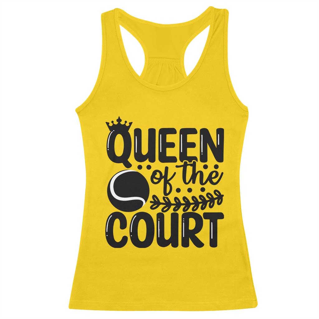 Funny Tennis Lover Gift Racerback Tank Top Queen Of The Court TS12 Daisy Print Your Wear
