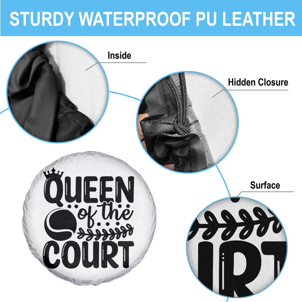 Funny Tennis Lover Gift Spare Tire Cover Queen Of The Court TS12 Print Your Wear