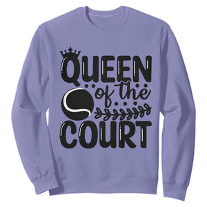 Funny Tennis Lover Gift Sweatshirt Queen Of The Court TS12 Violet Print Your Wear