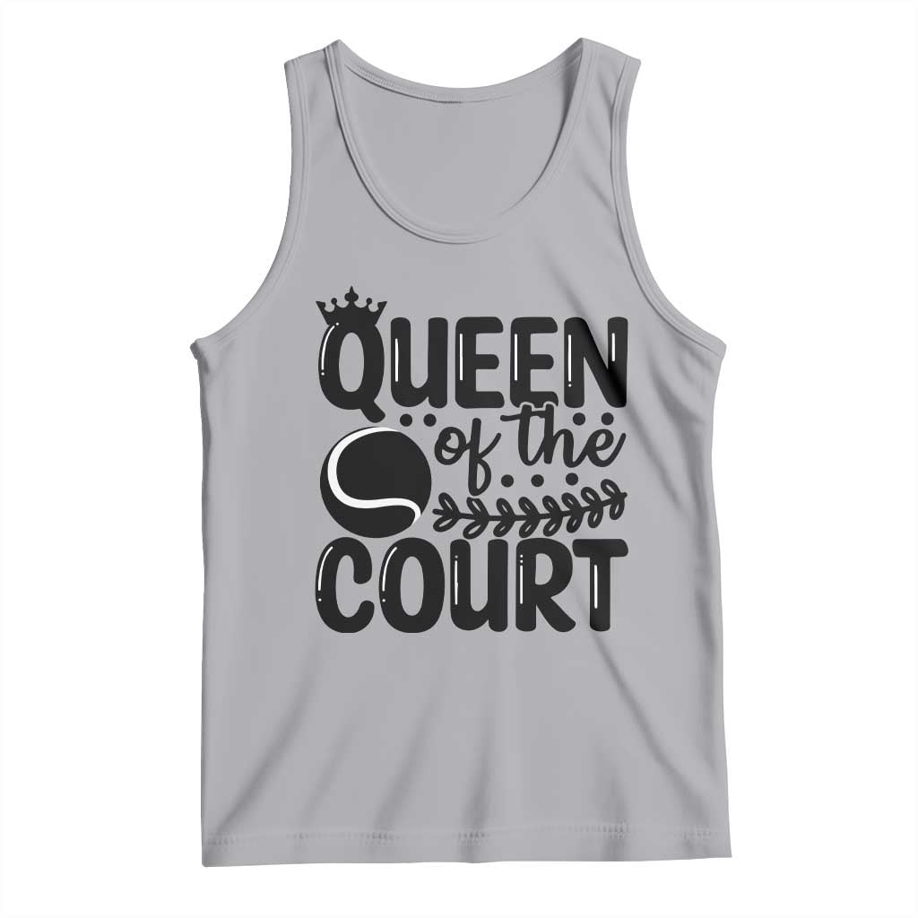 Funny Tennis Lover Gift Tank Top Queen Of The Court TS12 Athletic Heather Print Your Wear