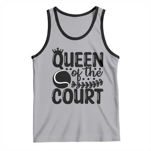 Funny Tennis Lover Gift Tank Top Queen Of The Court TS12 Athletic Heather Black Print Your Wear