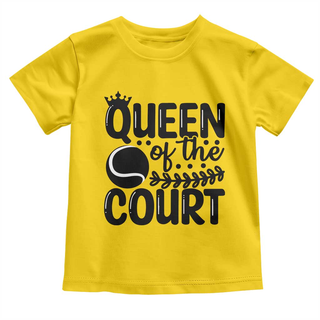 Funny Tennis Lover Gift Toddler T Shirt Queen Of The Court TS12 Daisy Print Your Wear