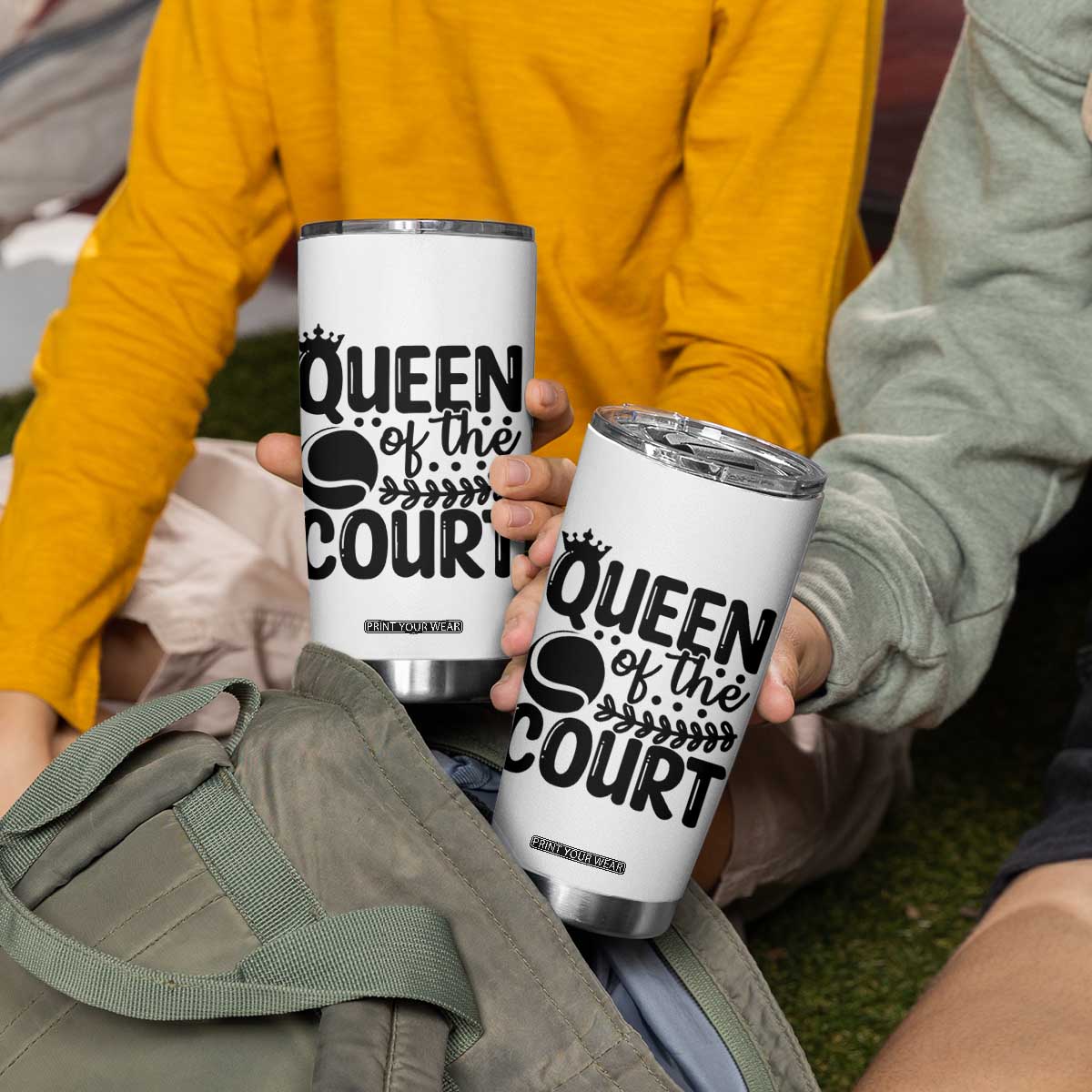 Funny Tennis Lover Gift Tumbler Cup Queen Of The Court TS12 Print Your Wear